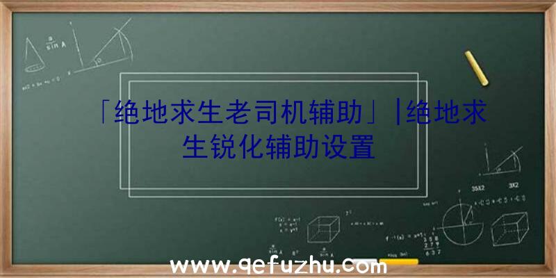 「绝地求生老司机辅助」|绝地求生锐化辅助设置